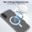 Capa protetora transparente à prova de choque para iPhone 17 com 2 películas de vidro temperado e anel magnético. 3