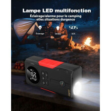 Štartovací akumulátor 39800mAh 12V s kompresorom 150PSI, LED svetlom a LCD displejom