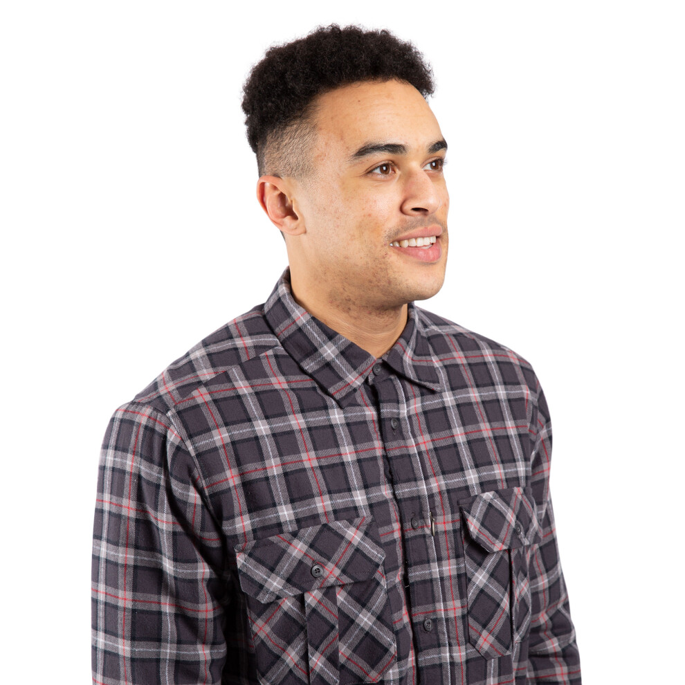 Trespass (L, Dark Grey Check) Mens Long Sleeved Check Shirt Rapeseed