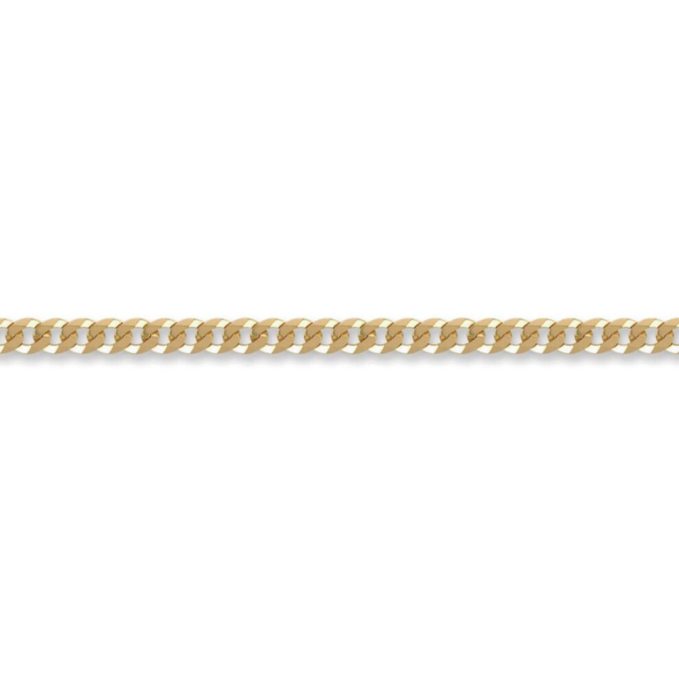 Jewelco London (22) Unisex Solid 9Ct Yellow Gold Flat Curb 4Mm Gauge Chain Necklace - Jcn037b Gold,Yellow