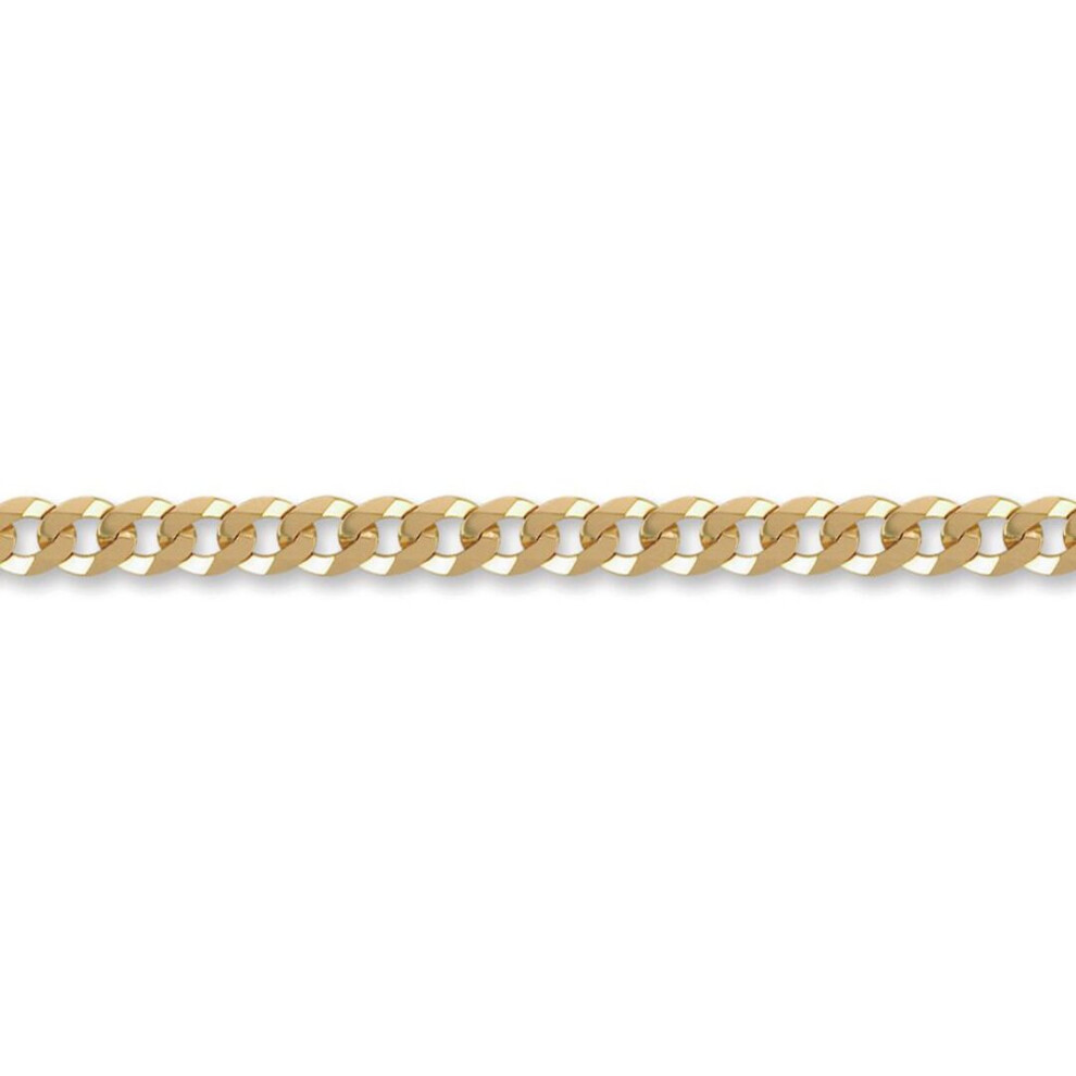 Jewelco London (16) Unisex Solid 9Ct Yellow Gold Flat Curb 6Mm Gauge Chain Necklace - Jcn037d Gold,Yellow