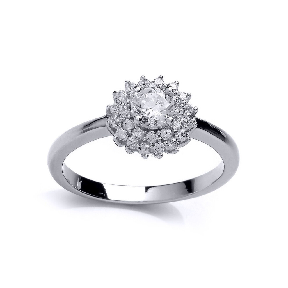 Jewelco London (P) Ladies Sterling Cubic Zirconia Solitaire Engagement Ring - Gvr713 Silver
