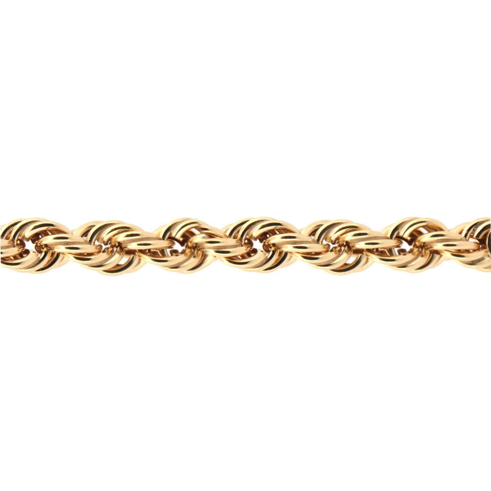 Jewelco London Ladies 9Ct Yellow Gold Diamond Cut Hollow Rope 5Mm Chain Bracelet, 7.5 Inch 19Cm - Jbb325d-7.5 Gold,Yellow