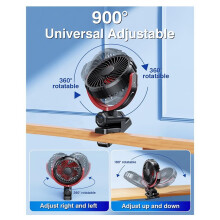 Ventilador Portátil para Carro com Bateria Recarregável de 2000mAh, Alimentado Por USB, para Diversos Veículos.