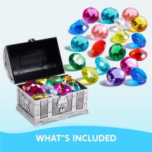 Diving Gems Pool Toys,16 Colorful Diamond with Pirate Treasure Chest Water Toys Pool Games