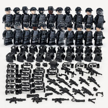(A SET) Military Building Blocks City Police SWAT Army Soldier Figure Gas Defense Weapons Bricks Toy