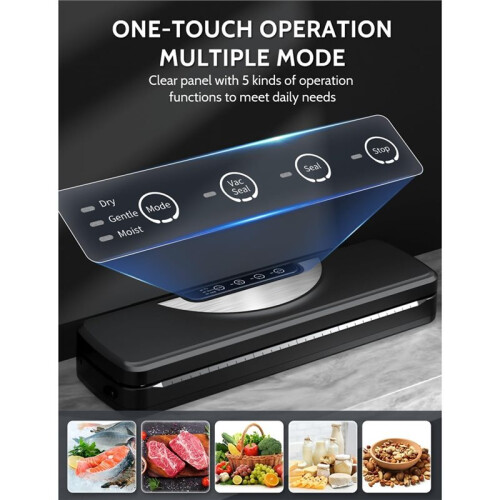 Vacuum Sealer Machine Automatic Food Vacuum Sealer with Built-in Cutter Multi-Functional Vac Packing Machine EU Plug 1