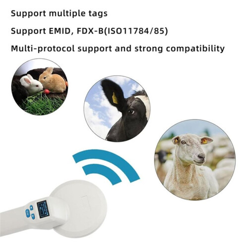 Pet Microchip Reader Scanner, Portable Animal Chip ID Reader, Support Reading FDX-B/EMID/ISO 11784/85 20000 Data Record 1