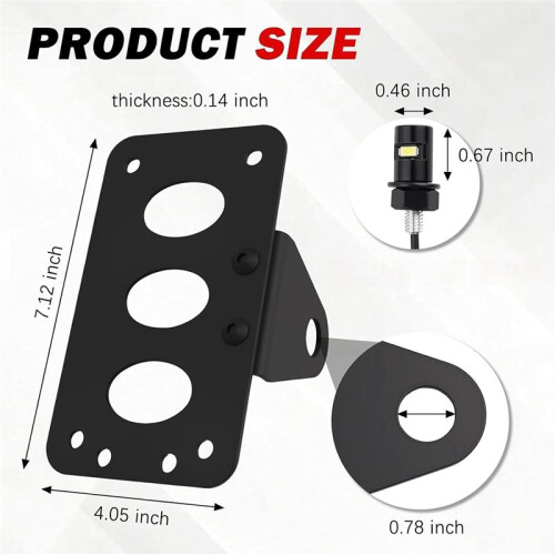Support Latéral de Plaque D'Immatriculation pour Moto, Support Robuste pour Installation Horizontale/Verticale 1