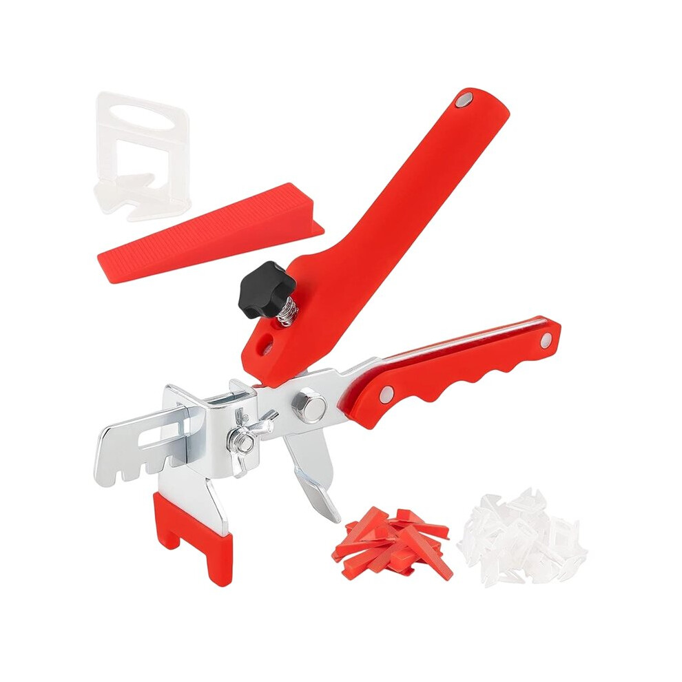 Tile Leveling System With Tile Plier, 300Pcs 1/8 Inch Spacers Clips And 100Pcs Reusable Wedges 6031399463613