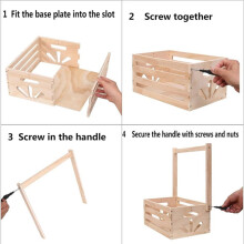 Babyparty-Kiste Aus Holz, Aufbewahrungskiste für Babyzimmer mit Griff, Geschenkkorb (Ohne Kleiderbügel)