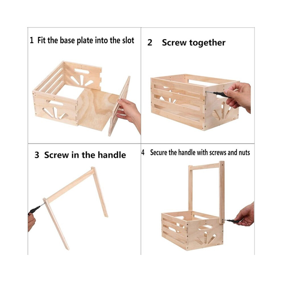 Wooden Baby Shower Crate Closet , Baby Storage Nursery Crate Hamper with Handle, Gift Basket Excluding Hange