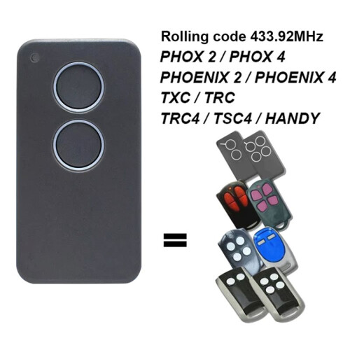 5pcs PHOX2 PHOX4 PHOENIX 2 4 TSC4 TRC4 HANDY Garage Door Remote Control 433.92MHz Rolling Code Gate Opener 2