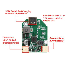 9V 12V 3-Speed Fan Circuit Board Brushless Control Board Motherboard 5V 2A Fast Charging Type-C Interface 9V