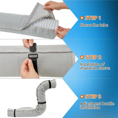 Upgraded Portable AC Hose Insulation Sleeve, 3-Layer Aluminum Foil Wrap for 5"-5.9" Hoses, Boost Cooling Efficiency 2