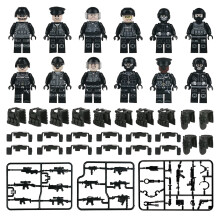 (F SET) Military Building Blocks City Police SWAT Army Soldier Figure Gas Defense Weapons Bricks Toy