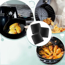 30pcs Square Corner Protector Air Fryer Parts Silica Gel Buffer Corner Protector Baking Tray Mat Kitchen Tool