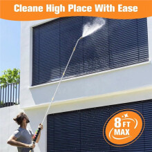 8' Pressure Washer Spray Extension for Gutter Cleaning, Upgraded Pressure Washer Accessories 1/4" Quick Connect 4000 PSI