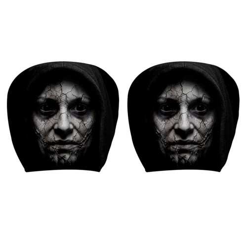 Funny Face Car Headrest Covers Set Of 2 Polyester-Type G