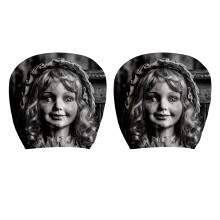 Funny Face Print Car Headrest Cover Protector For Travel-Type A