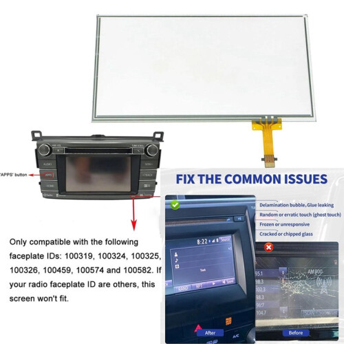 Tela LCD Digitalizadora Sensível Ao Toque de 6,1 Polegadas com 12 Pinos para  RAV4 com Botão APPS 86100-0R060 86100-0R070 (Sem LCD) 2
