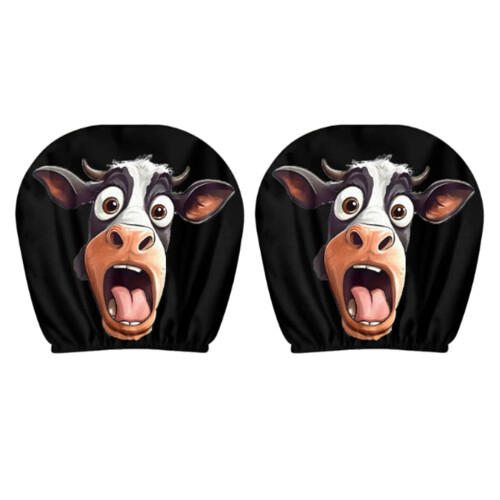 2PCS Luxury Car Neck Pillow Covers Guards Cow Sheep-Type A