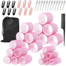 Hair Rollers with Clips 50PCS Rollers for Hair Volume 4 Sizes (60/48/36/25mm) with 24 Clips, Large Hair Curlers Rollers for Long