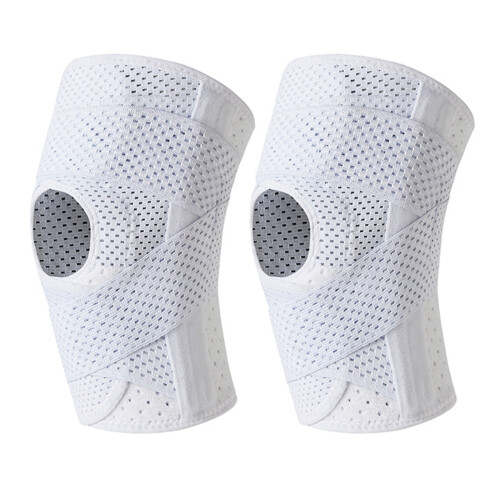 Ergonomic Patella Knee Brace with Side Stabilizers-White L