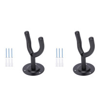 Gitarrenaufhänger, Wandhalterung für Gitarre, Bass, Ukulele im 2er-Pack Black