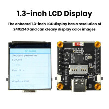 ESP32-C6 WiFi Development Board with 1.3In LCD 240x240 Display, AIoT Home Module for IoT Projects and DIY Makers