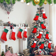36 Pcs Christmas Stockings Party Favors Stockings Xmas Decoration Stockings Rustic Christmas Santa Stocking for Holidays