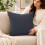 (Pack of 2, Charcoal) 40x40cm Plain Dyed Microfiber Cushion Covers | Extra Large Throw Pillow Covers 2