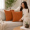 (Pack of 4, Rust) 40x40cm Plain Dyed Microfiber Cushion Covers | Extra Large Throw Pillow Covers 3