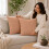 (Pack of 2, Peach) 40x40cm Plain Dyed Microfiber Cushion Covers | Extra Large Throw Pillow Covers 1