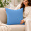 (Pack of 2, Washed Blue) 40x40cm Plain Dyed Microfiber Cushion Covers | Extra Large Throw Pillow Covers 2