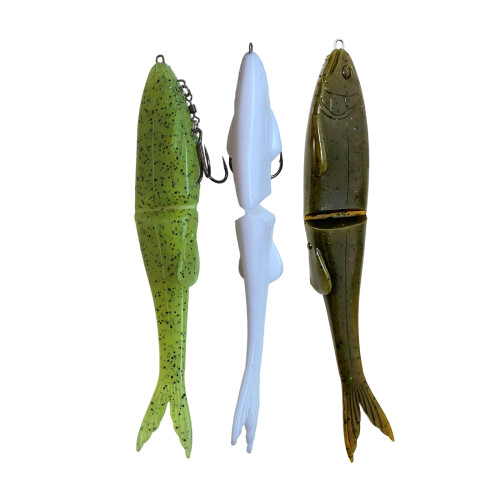 3Pack Multicolor Basses Fishing Soft Realistic Lures With-17cm