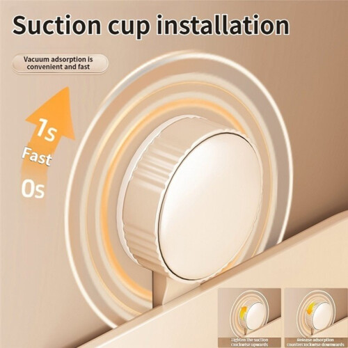 Wall-Mounted Aluminum Bathroom Shelf with No Drill Suction Cup Adhesive