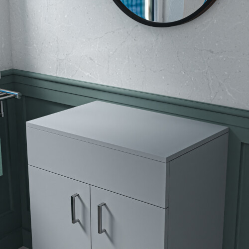 NES Home Nes Home 600mm Grey Moisture Resistant Vanity Cabinet Worktop 2
