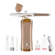 (Gold) Nail With Compressor Portable Airbrush Nail Art Compressor For Nails Cake Painting Crafts Air Brush Kit Nails Spray
