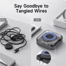 Charger Case for Watch Cable Charging Cord Organizer Storage Box Phone Holder Watch Stand 3 in 1 B