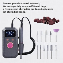 Electric Nail Drill Professional,Nail File Set for Acrylic Gel Nails, Cordless Rechargeable Efile Nail Manicure Tools