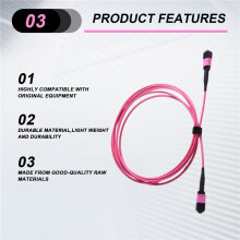 MPO to MPO Fiber Patch Cable 12 Fibers Female 40G/100G/200G/400G OM4 50/125 Multimode Standard Loss Trunk Cable 3CM