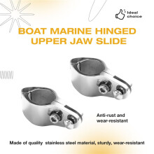 2Pcs 25mm Boat Marine Hinged Upper Jaw Slide Hardware Fittings Stainless Steel Sliding Jaw Hinge Boat Jaw Hinged