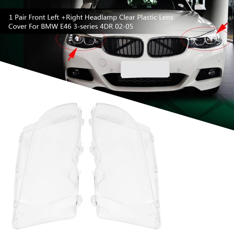 Bmw E46 Headlight Protectors Pair Clear 02-05 7293282543072