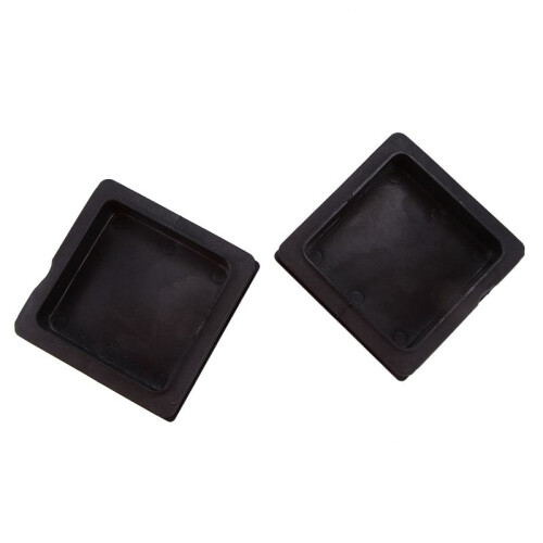 100mm x 100mm Plastic Ribbed Square End Caps Cover Tube Inserts 8 Pcs 1