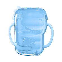 Cute Dinosaur Design Plastic Juice Box Holder Sleeve-Blue