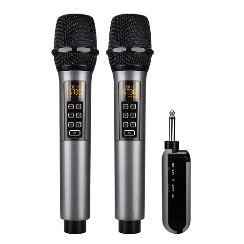 Kabelloses Mikrofon im 2er-Pack / Bluetooth Reverb mit Android-Anschlusskabel Black