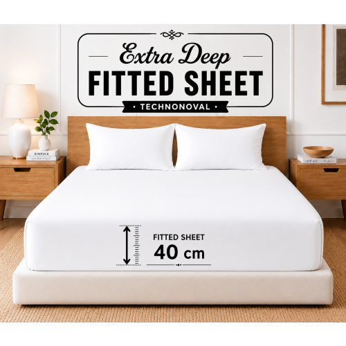 (Double, White) 40cm Deep Fitted Sheet - Premium Microfiber Mattress Sheet Single Double & King Sizes UK