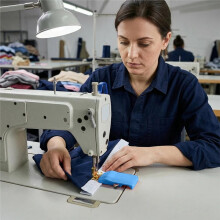 Magnetic Sewing Machine Sleeve Tool Guide with Built-in Seam Ripper & Ruler Scale for Cuffs Plackets Topstitching