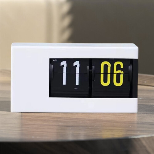 Sveglia Digitale Automatica Bianca con Ribaltamento Automatico, Stile Vintage Retrò, Ideale per Comodino e Ufficio. 2